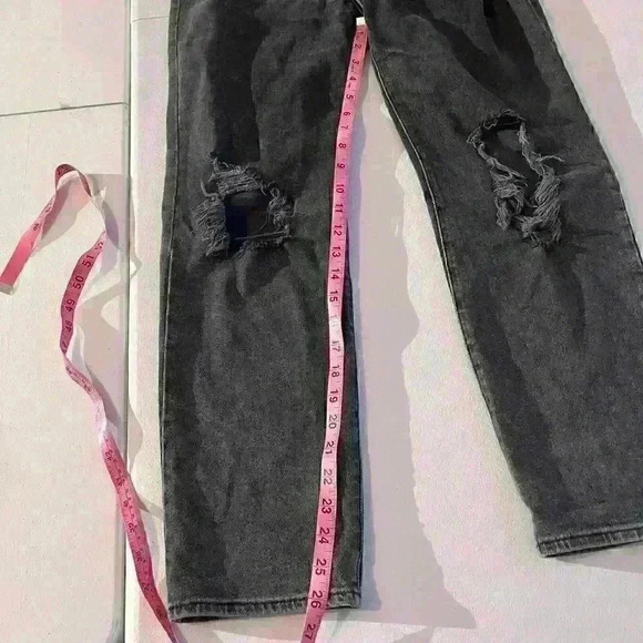 Hollister Womens Ultra High Rise Straight Leg Jeans Black Distressed Zipper 26 3 - Picture 4 of 12